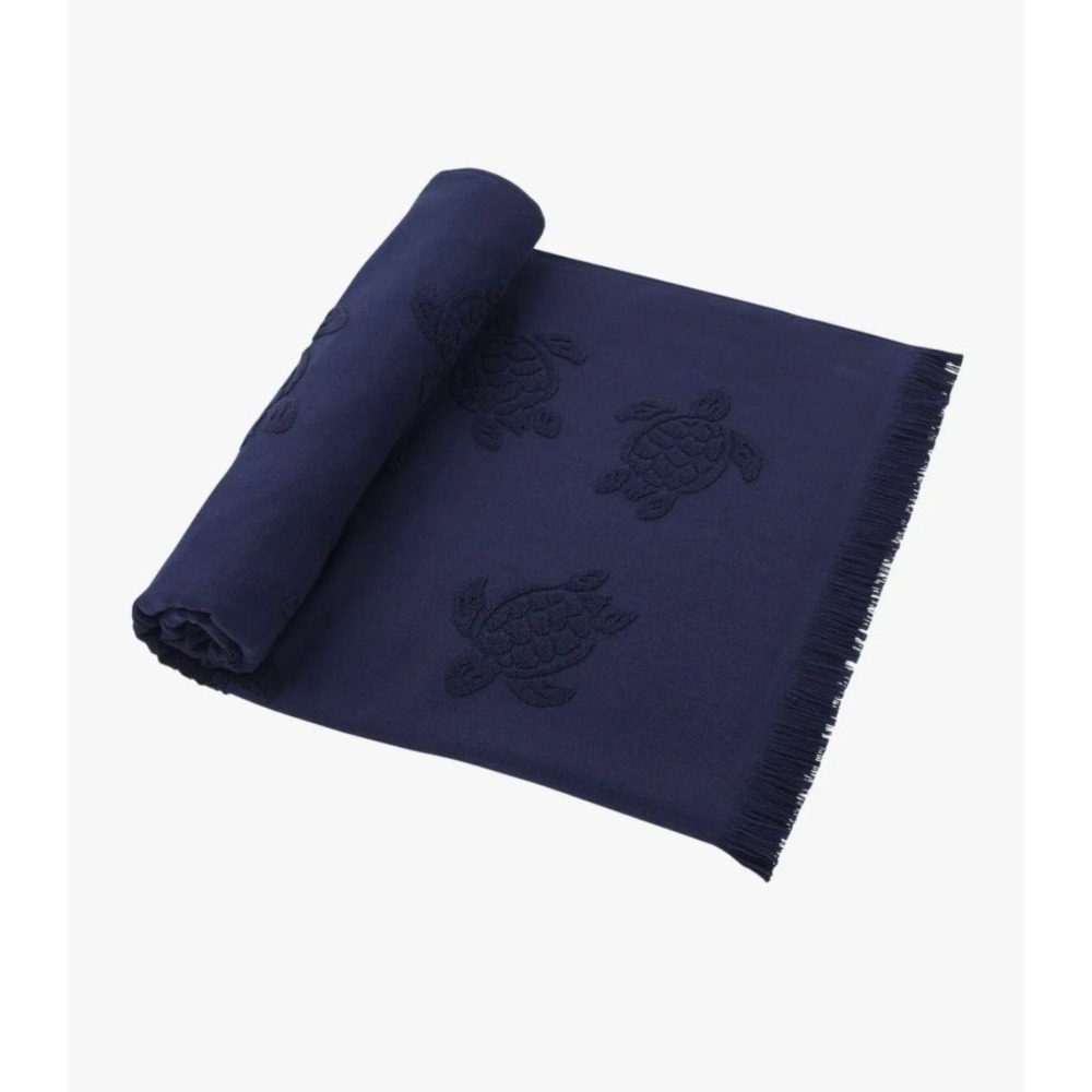 Vilebrequin Organic Cotton Turtle Beach Towel – Bleu Marine – NWT